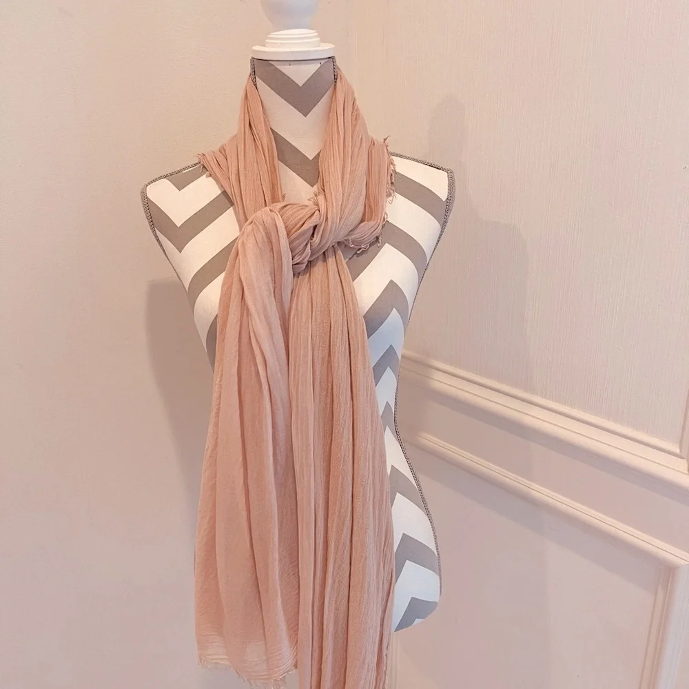 Chic Light Pink Women's Fringe Fashion Scarf Wrap One Size